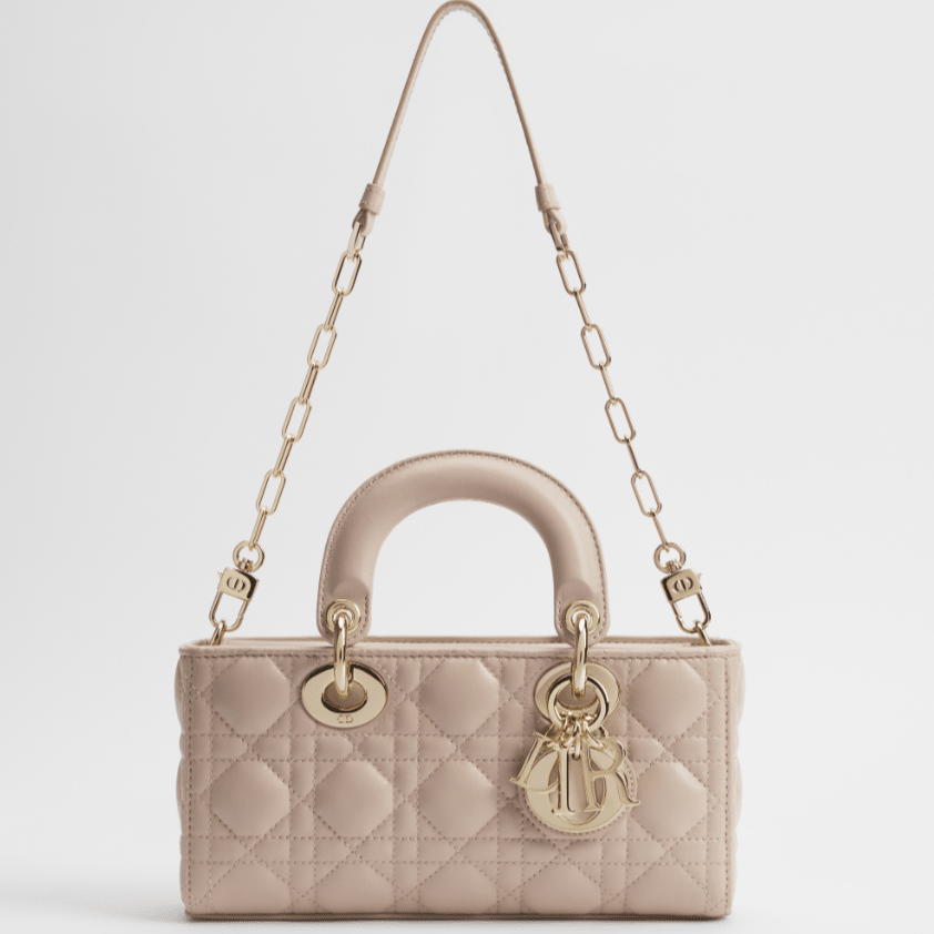 Dior Lady Small Bag Sheepskin With a Soft Beige Cannage Patter 2