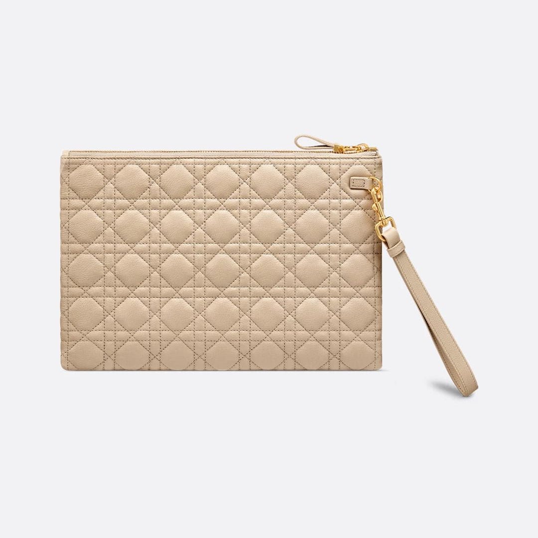 Dior Large Caro Daily Pouch Sand-Colored Supple Cannage Calfskin 2
