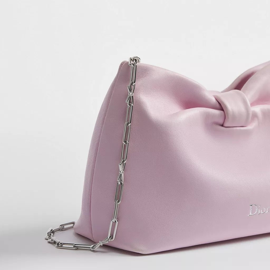Dior Light Pink Small Bow Bag 4