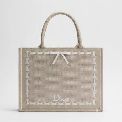 Dior Medium Book Tote With Strap Beige
