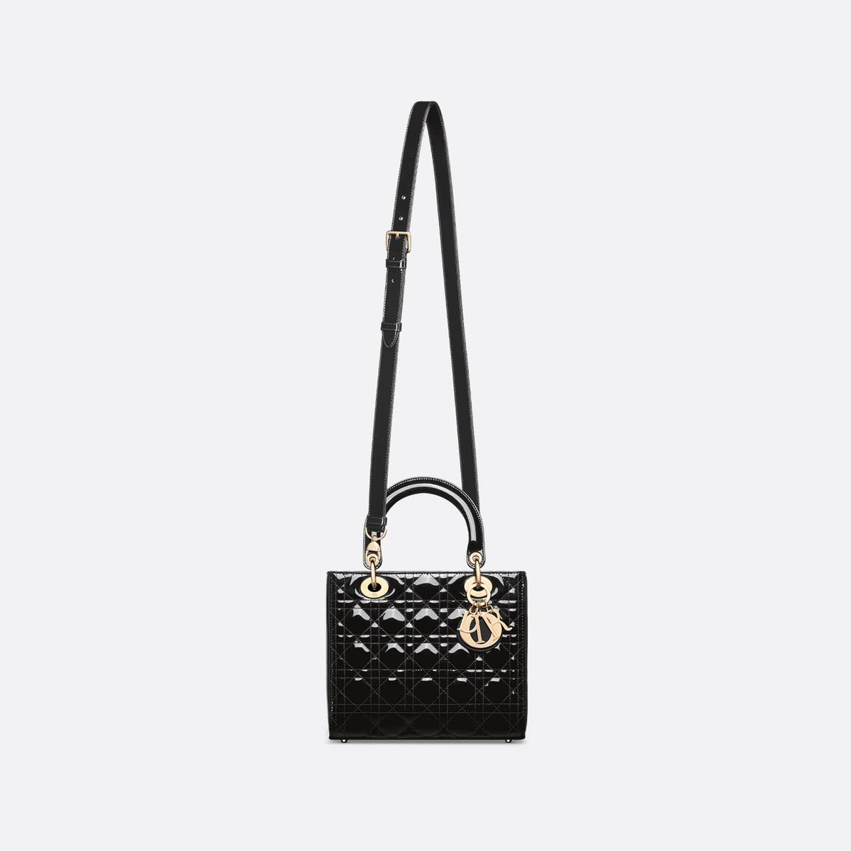 Dior Medium Lady Bag Black Patent Cannage 3