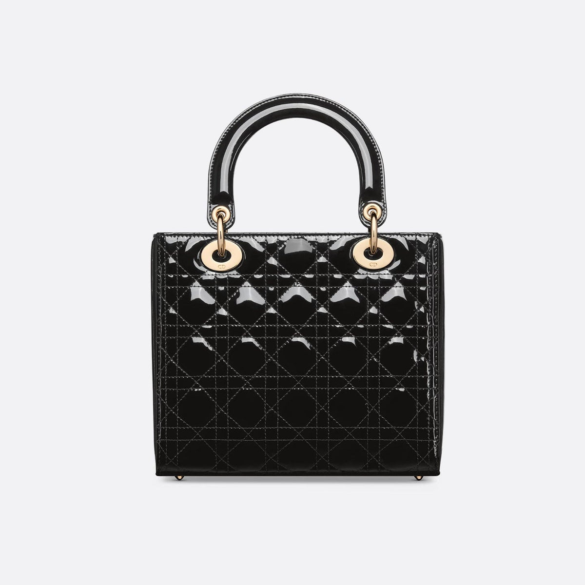 Dior Medium Lady Bag Black Patent Cannage 2