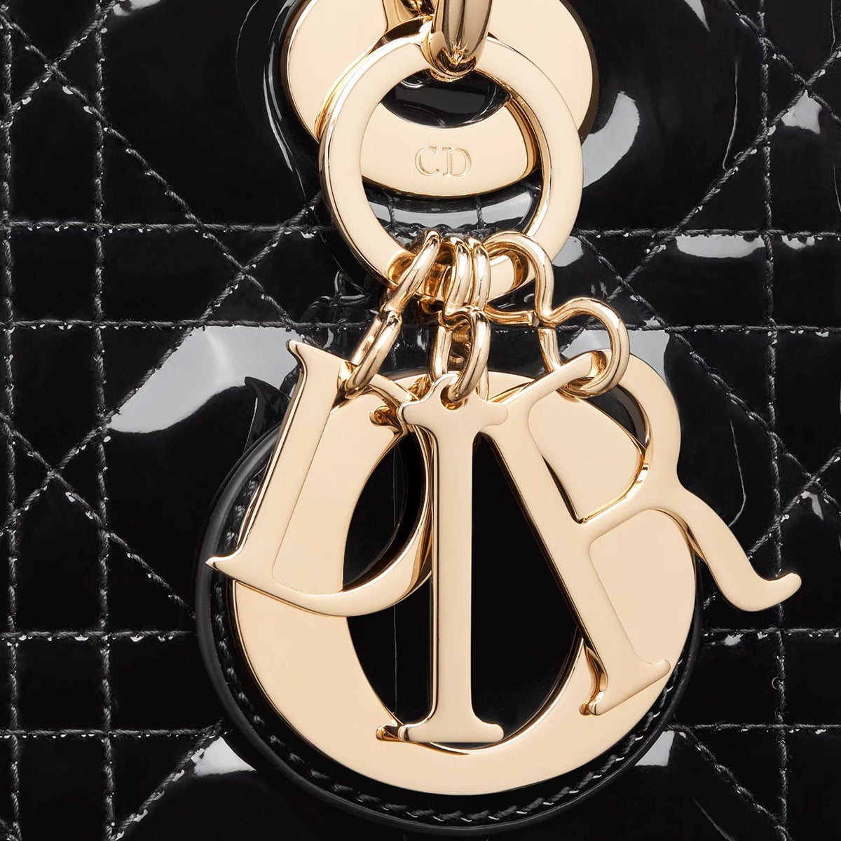 Dior Medium Lady Bag Black Patent Cannage 5