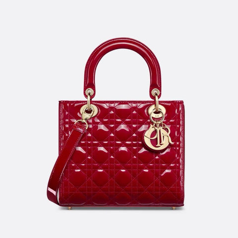 Dior Medium Lady Bag Red - BEAUTY BAR