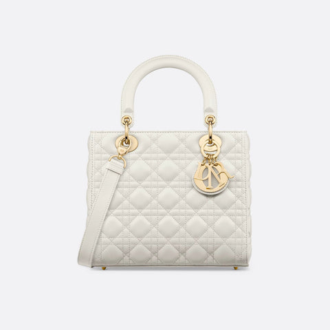Dior Medium Lady Bag White - BEAUTY BAR