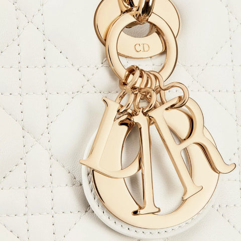 Dior Medium Lady Bag White - BEAUTY BAR