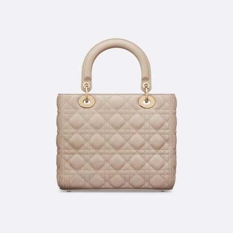 Dior Medium Lady Dior Bag Powder Beige Cannage Lambskin - BEAUTY BAR