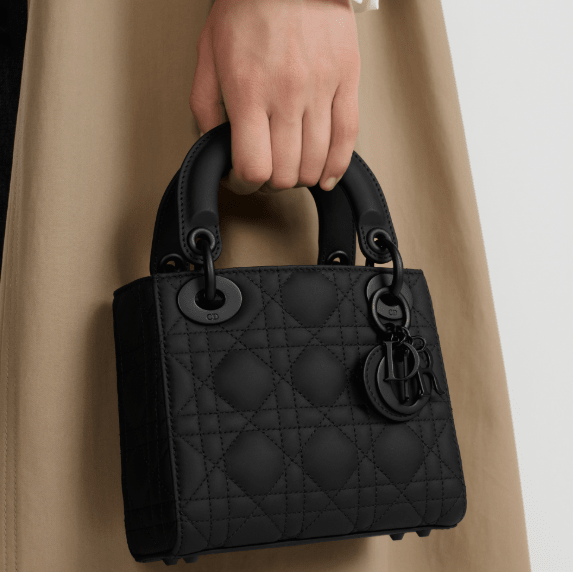 Dior Mini Lady Bag Black Ultramatte Cannage Calfskin 5
