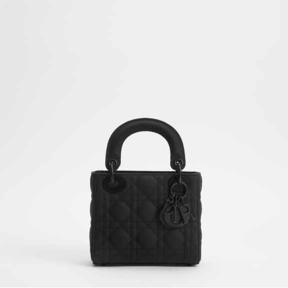Dior Mini Lady Bag Black Ultramatte Cannage Calfskin