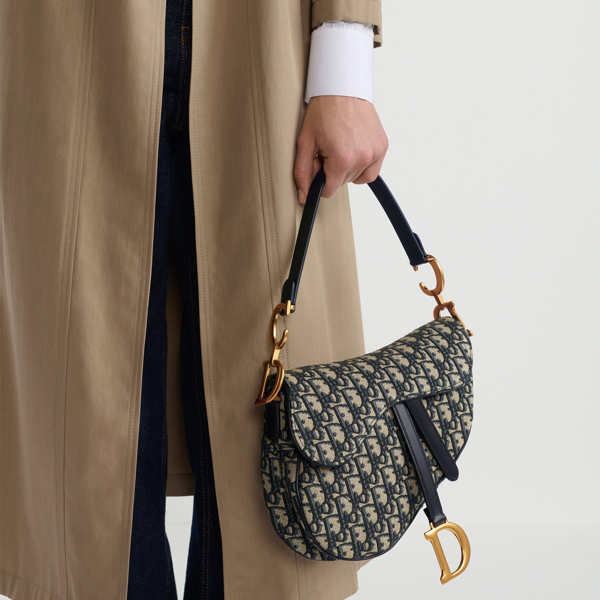 Dior Saddle Bag with Strap Blue Dior Oblique Jacquard 3