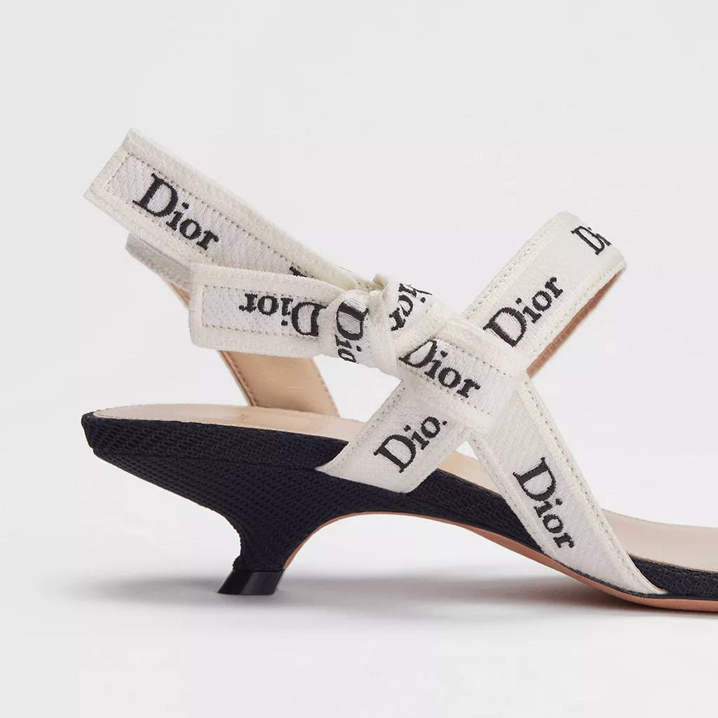 Dior Sandal with J'Adior Straps Black Embroidered Cotton 4