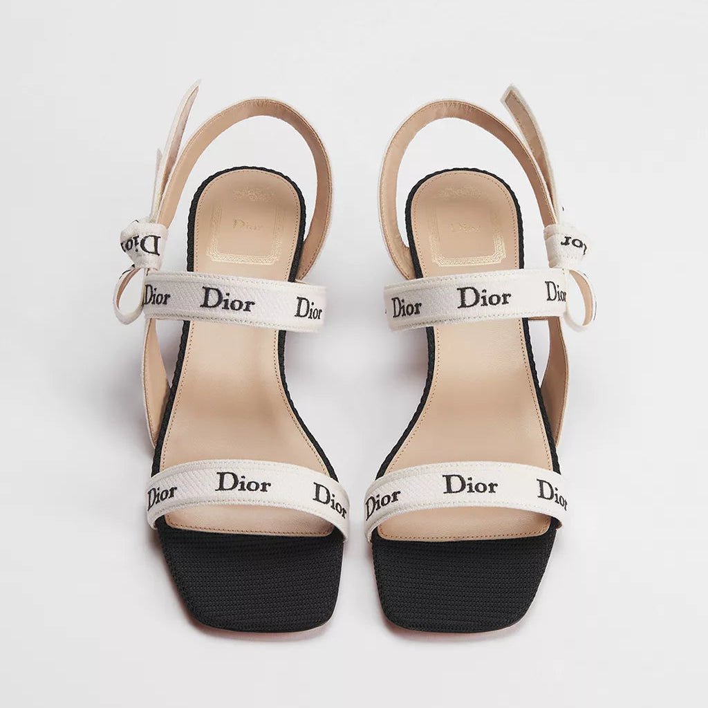 Dior Sandal with J'Adior Straps Black Embroidered Cotton 2