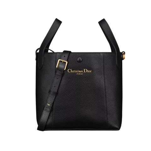 Dior Signature Bucket Bag Black Leather Structured Shoulder Bag - BEAUTY BAR