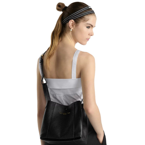 Dior Signature Bucket Bag Black Leather Structured Shoulder Bag - BEAUTY BAR