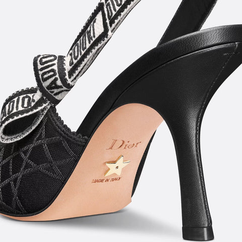 Dior Slingback Pump Black Technical Fabric with Cannage Motif - BEAUTY BAR
