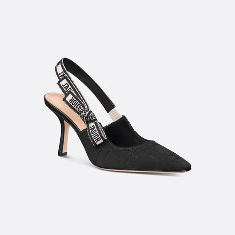 Dior Slingback Pump Black Technical Fabric with Cannage Motif - BEAUTY BAR