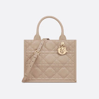 Dior Small Book Tote Desert Taupe Macrocannage Calfskin