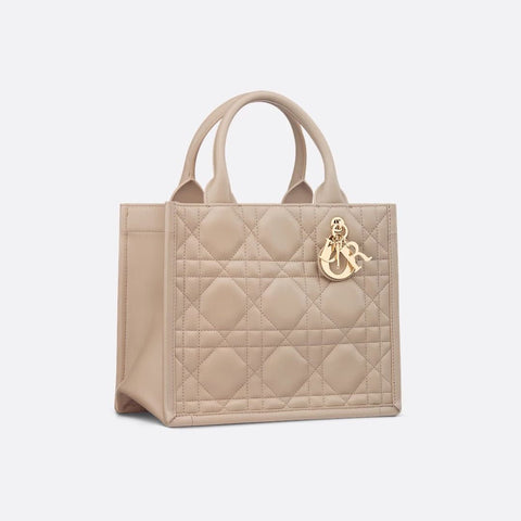Dior Small Book Tote Desert Taupe Macrocannage Calfskin - BEAUTY BAR