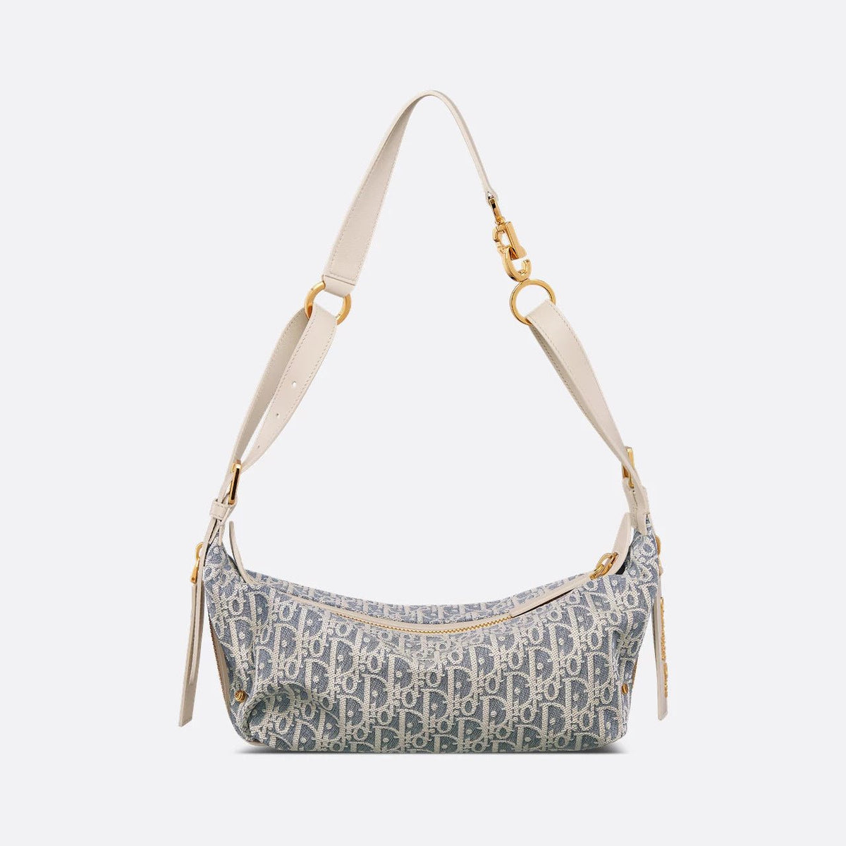 Dior Small D-Journey Bag Blue Oblique Chambray With Raffia 2