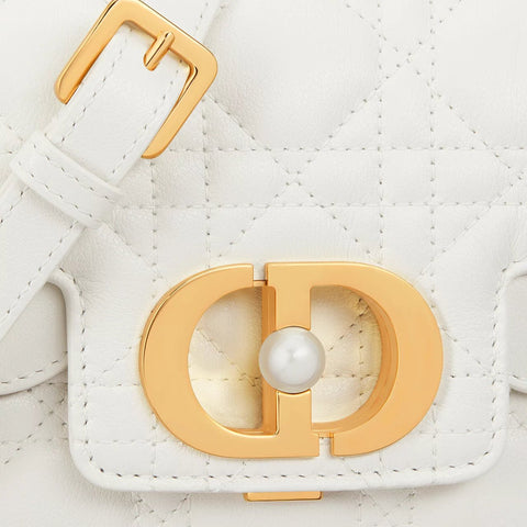 Dior Small Jolie Top Handle Bag Latte Cannage White - BEAUTY BAR