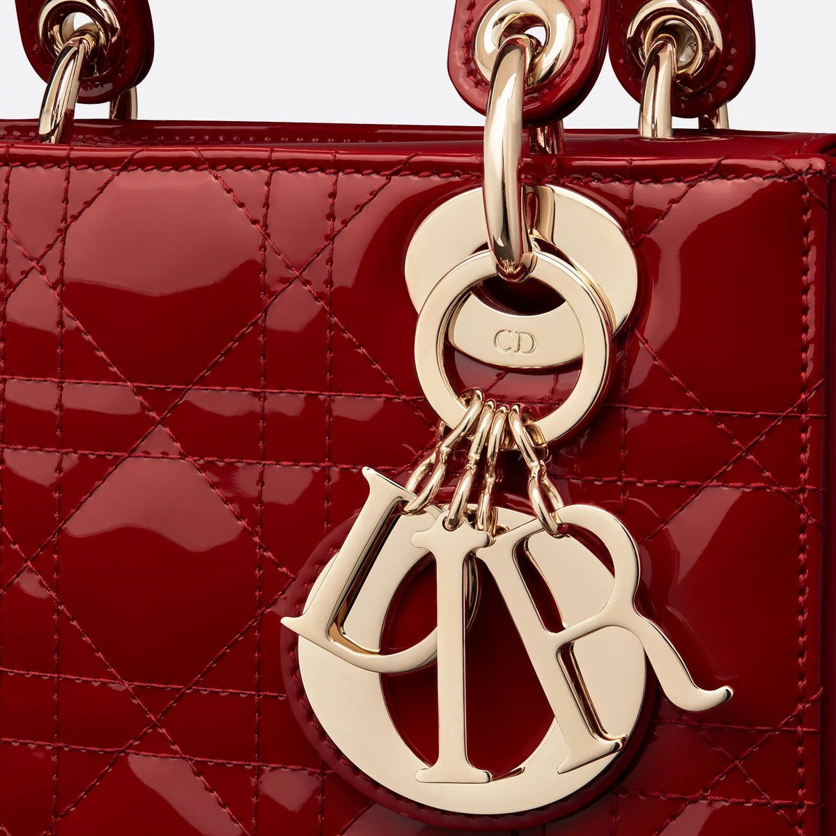 Dior Small Lady Dior Bag Cherry Red 4