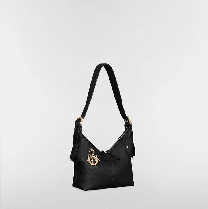 Dior Small Voyage Bag Black Flat Macrocannage Grained 3