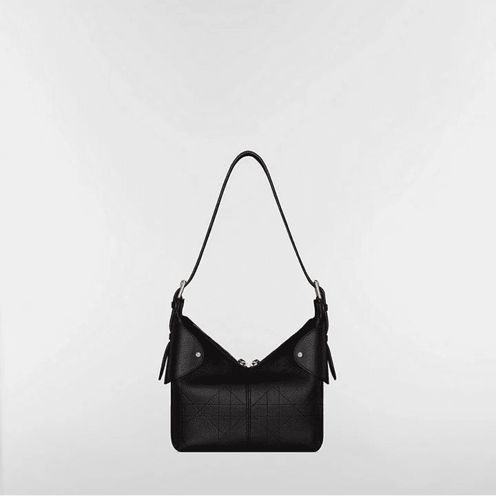 Dior Small Voyage Bag Black Flat Macrocannage Grained 5