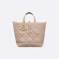 Dior Toujours Medium Vertical Tote Bag Macrocannage Calfskin In Desert Tope