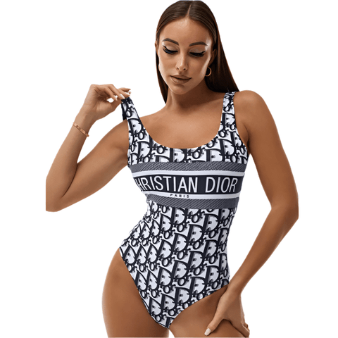 Dior Women One - Piece Swimsuit Blue Dior Oblique Technical Fabric - BEAUTY BAR
