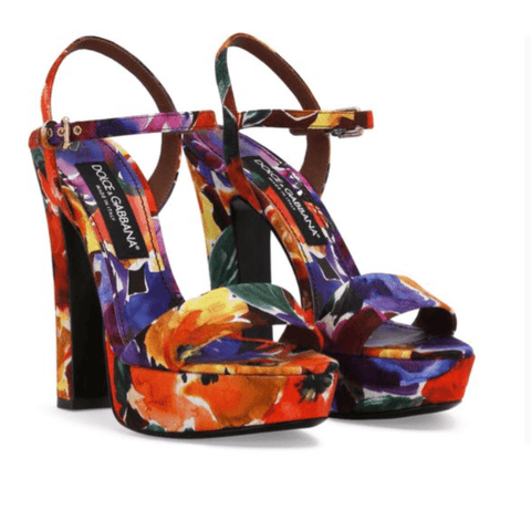 Dolce & Gabbana Brocade Platform Sandals - BEAUTY BAR