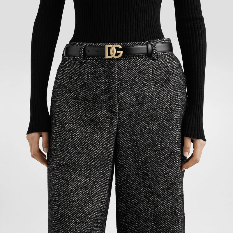 Dolce & Gabbana Leather Belt With A Brand Logo Brooch 2