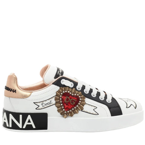 Dolce & Gabbana Portofino Print With Embroidery Sneakers - BEAUTY BAR