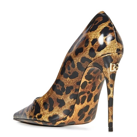 Dolce & Gabbana Printed Polished Calfskin Pumps Animal Print - BEAUTY BAR