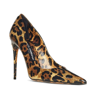 Dolce & Gabbana Printed Polished Calfskin Pumps Animal Print - BEAUTY BAR