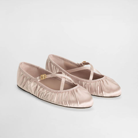 Dolce & Gabbana Satin Flat Ballet Shoes - BEAUTY BAR