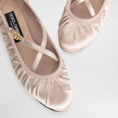 Dolce & Gabbana Satin Flat Ballet Shoes - BEAUTY BAR