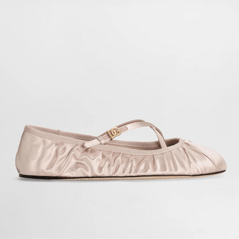 Dolce & Gabbana Satin Flat Ballet Shoes - BEAUTY BAR