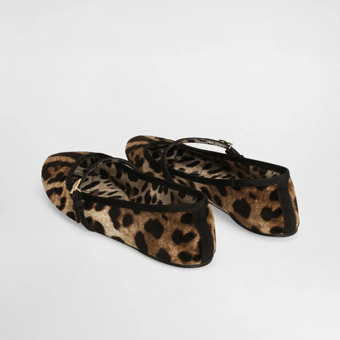 Dolce & Gabbana Velvet Patterned Ballerina Shoes - BEAUTY BAR