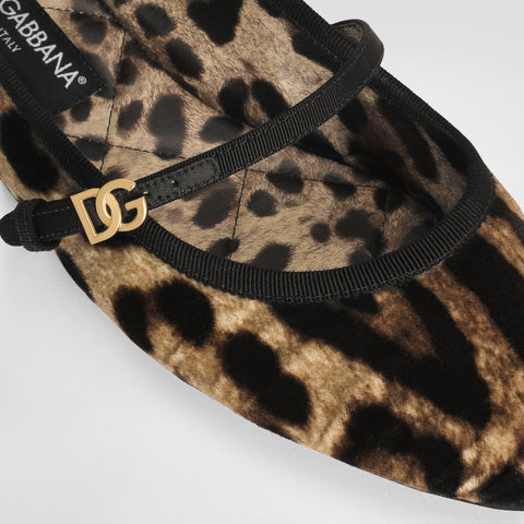 Dolce & Gabbana Velvet Patterned Ballerina Shoes - BEAUTY BAR