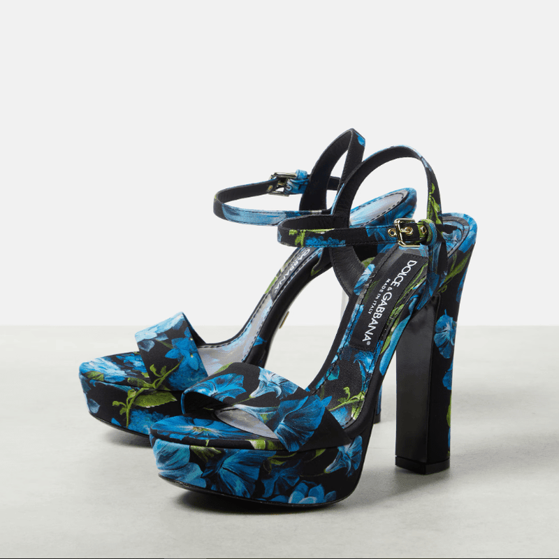 Dolce&Gabbana Floral Satin Platform Sandals 4