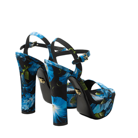 Dolce&Gabbana Floral Satin Platform Sandals - BEAUTY BAR