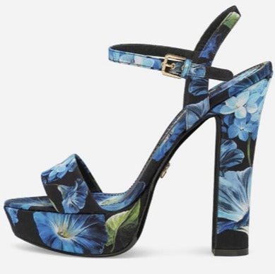 Dolce&Gabbana Floral Satin Platform Sandals - BEAUTY BAR