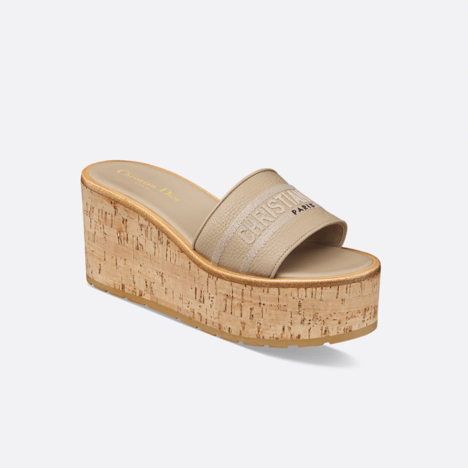Dway Platform Slide Powder Beige Grained Calfskin 5