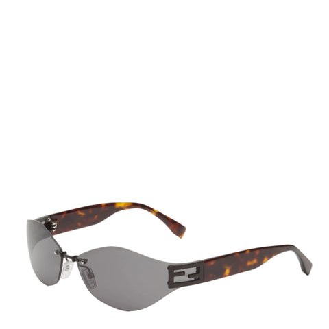 Fendi Baguette Grey Sunglasses – Women's Luxury Designer Eyewear With Iconic FF Logo - BEAUTY BAR
