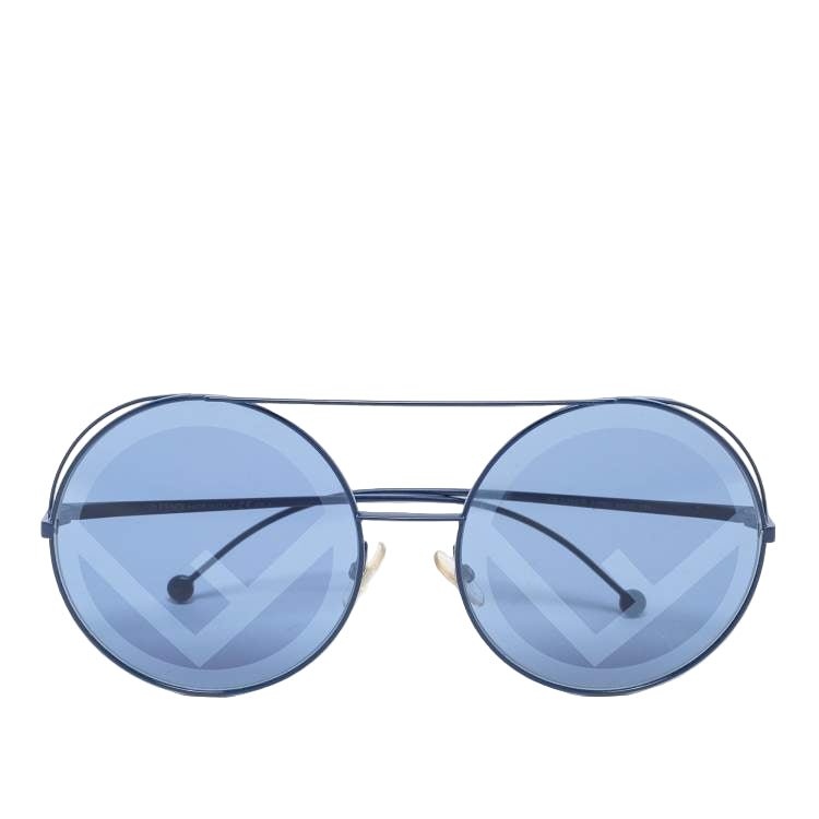 Fendi Blue FF 0285/S Round Oversized Sunglasses 2