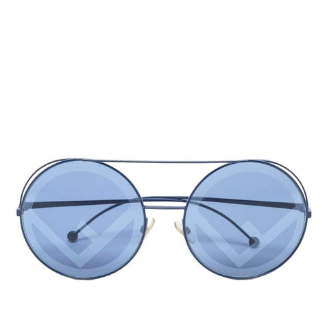 Fendi Blue FF 0285/S Round Oversized Sunglasses - BEAUTY BAR