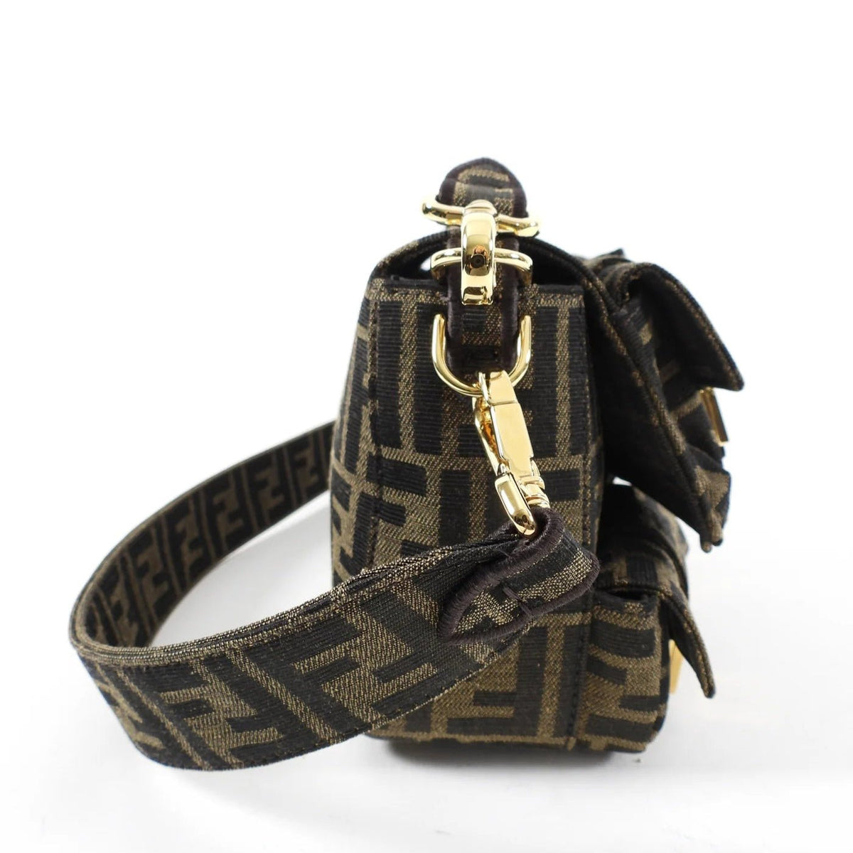 Fendi Brown Zucca FF Multi Pocket Baguette Bag 3