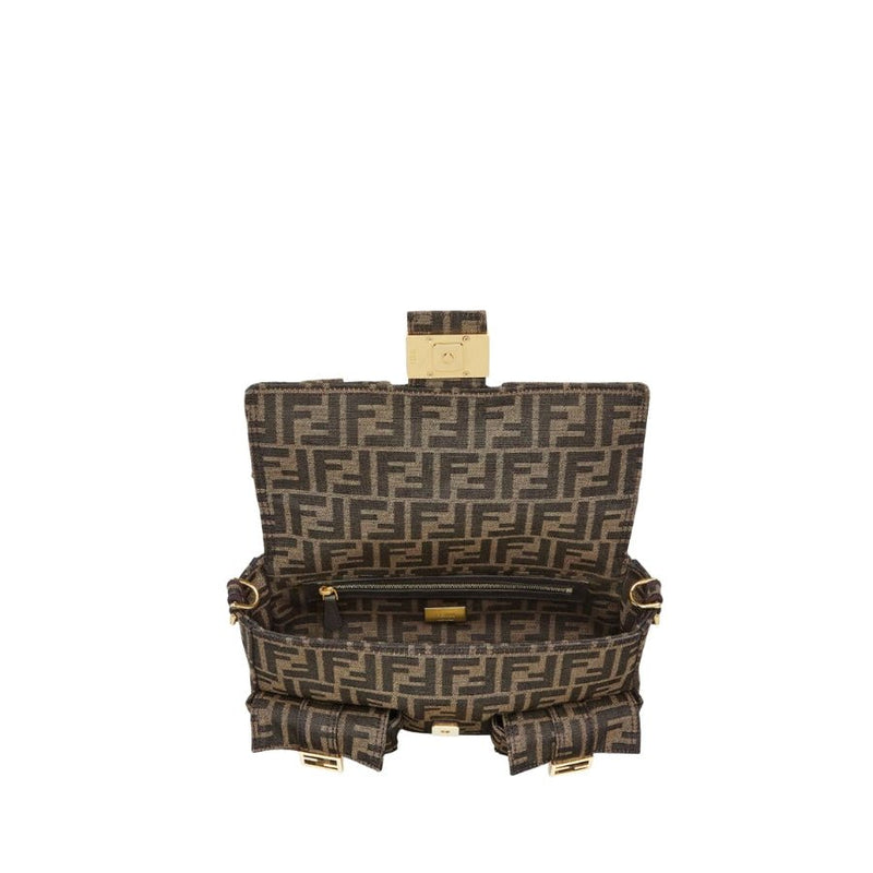 Fendi Brown Zucca FF Multi Pocket Baguette Bag 4