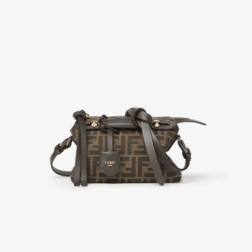 Fendi By The Way Soft Brown FF Jacquard Fabric Mini Bag