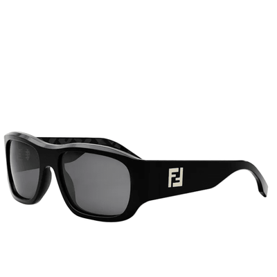 Fendi FF Logo Rectangle Sunglasses Black / Smoke - BEAUTY BAR